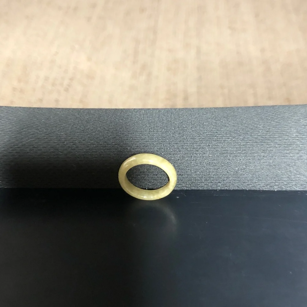 Yellow Jadeite Smooth Band Ring - Women Jewelry